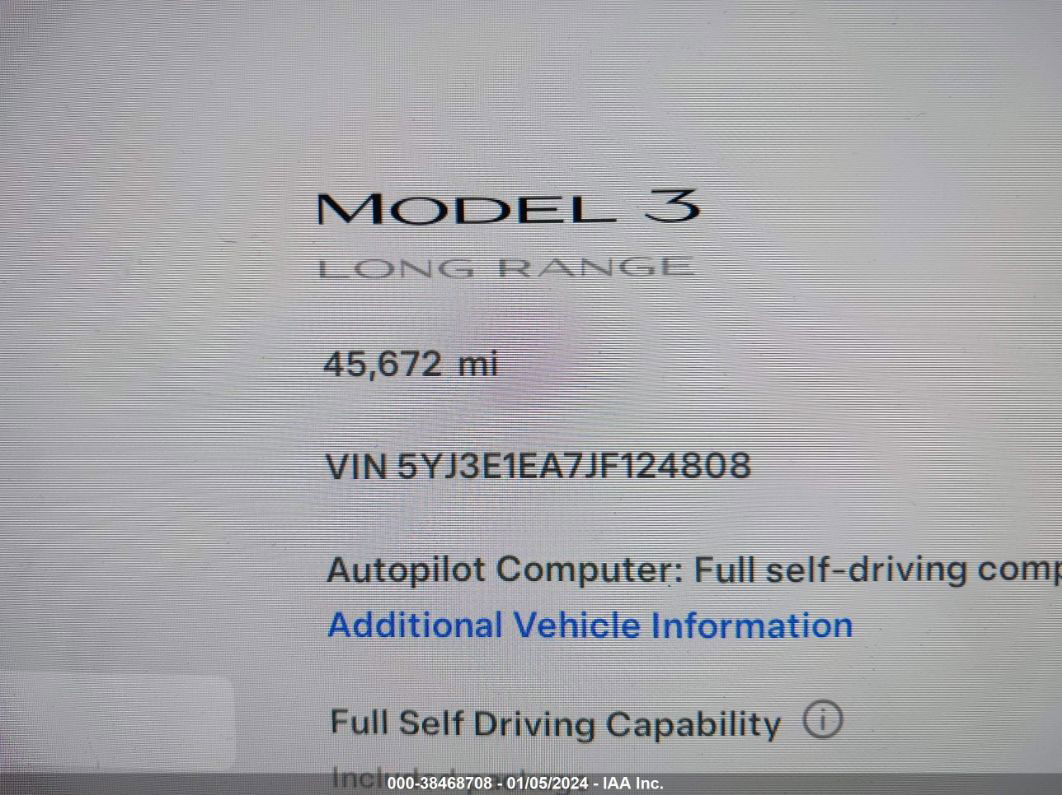 2018 Tesla Model 3 Long Range/mid Range Blue vin: 5YJ3E1EA7JF124808
