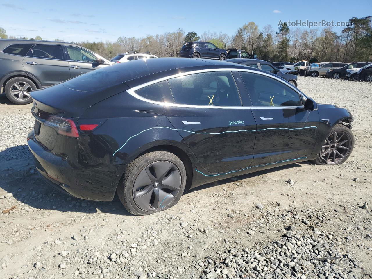 2019 Tesla Model 3  Black vin: 5YJ3E1EA7KF190051