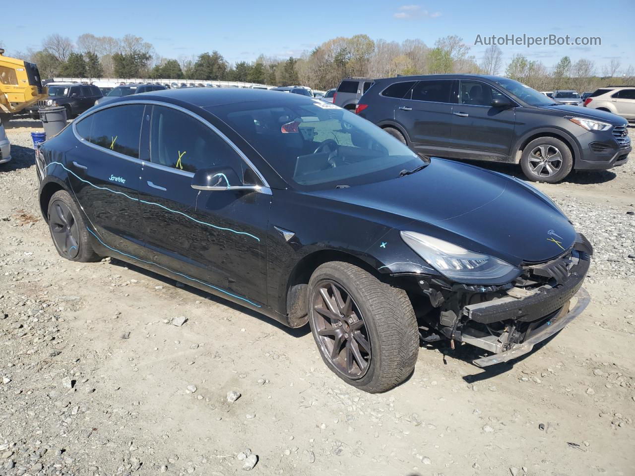 2019 Tesla Model 3  Black vin: 5YJ3E1EA7KF190051