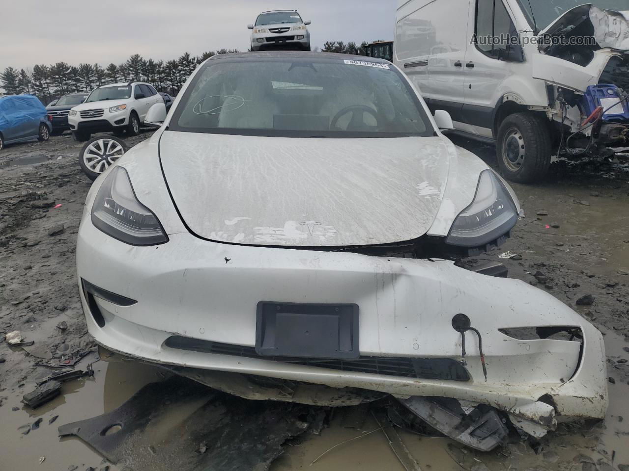 2019 Tesla Model 3  White vin: 5YJ3E1EA7KF324797