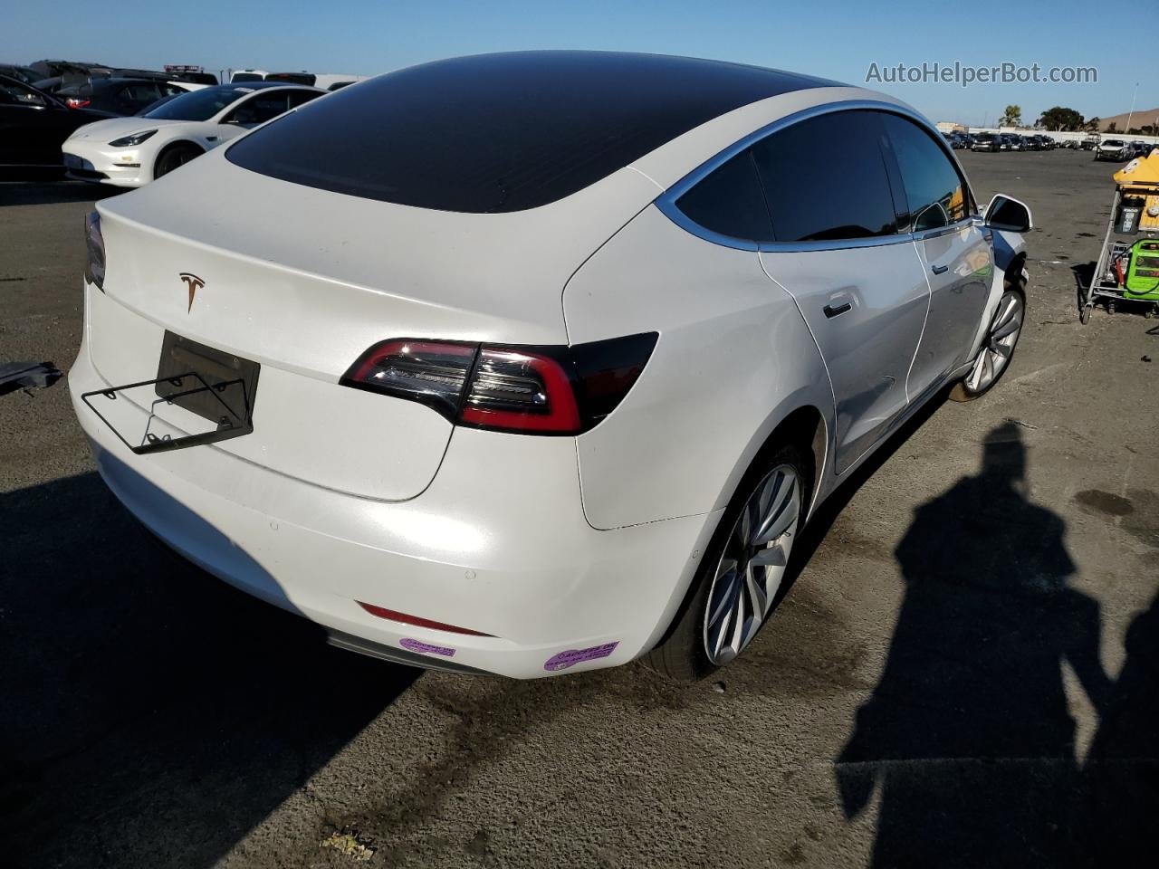 2019 Tesla Model 3  White vin: 5YJ3E1EA7KF346380