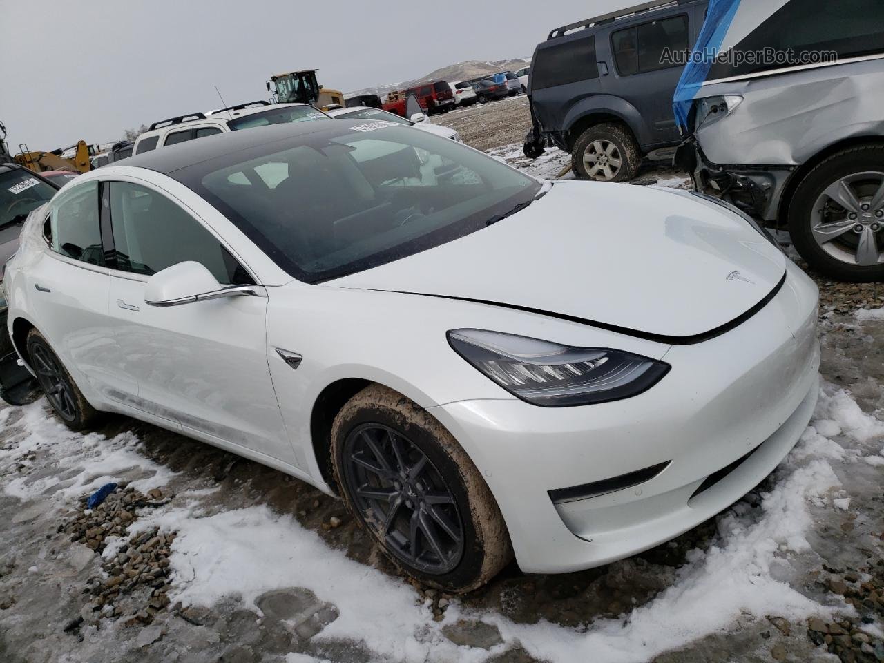 2019 Tesla Model 3  White vin: 5YJ3E1EA7KF415911