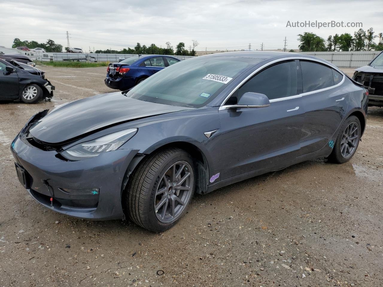 2019 Tesla Model 3  Gray vin: 5YJ3E1EA7KF416198