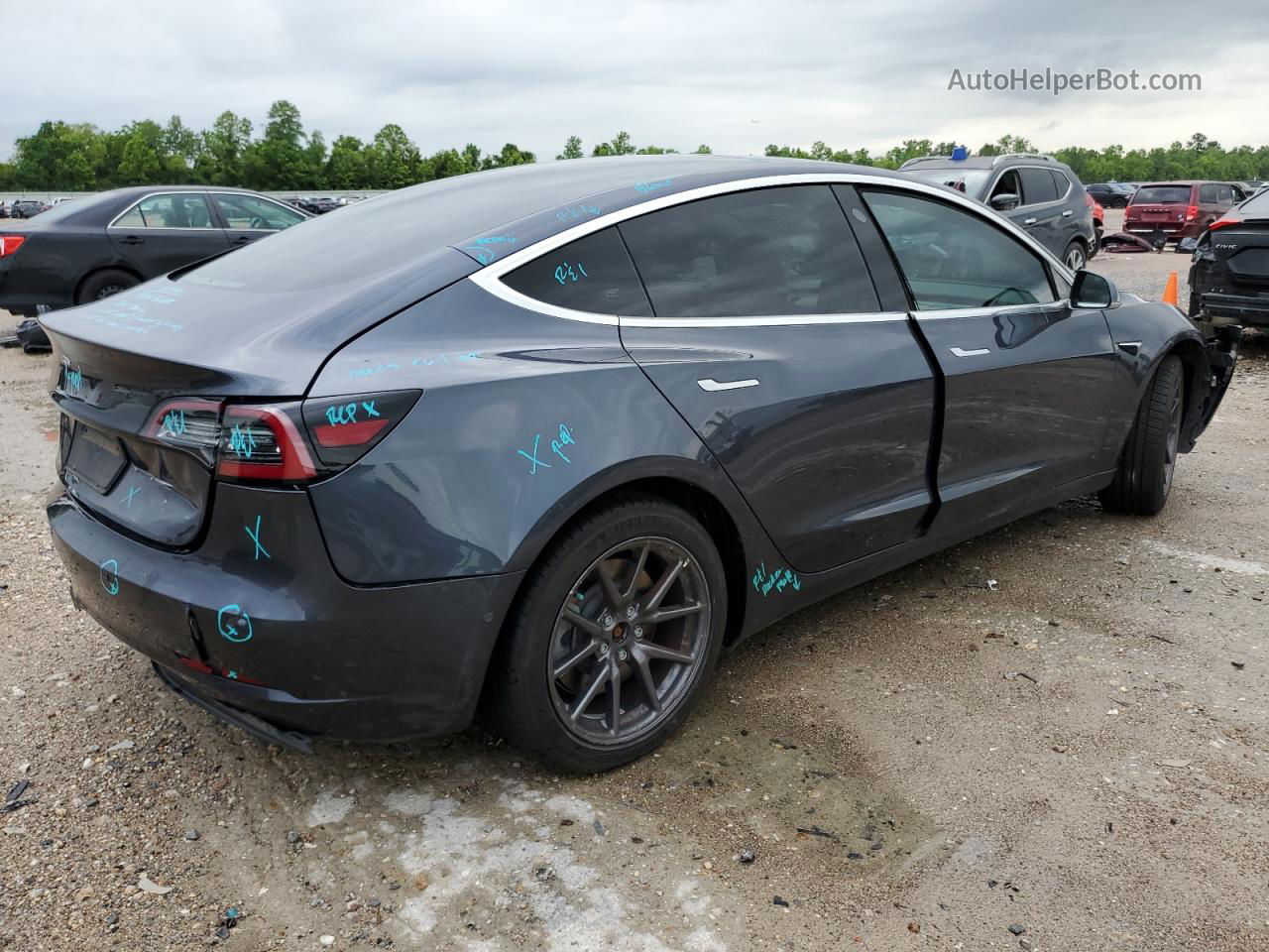 2019 Tesla Model 3  Gray vin: 5YJ3E1EA7KF416198