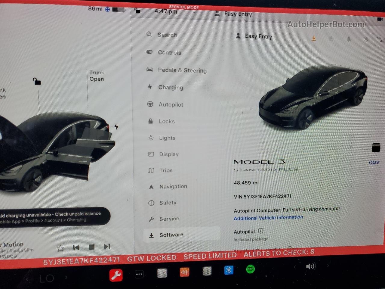 2019 Tesla Model 3  Черный vin: 5YJ3E1EA7KF422471