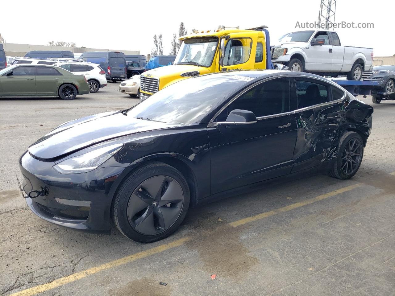 2019 Tesla Model 3  Black vin: 5YJ3E1EA7KF428951