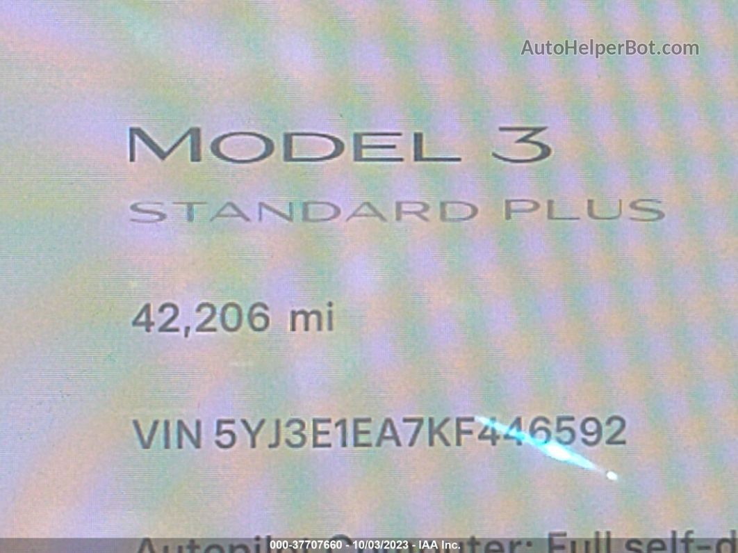 2019 Tesla Model 3 Range White vin: 5YJ3E1EA7KF446592