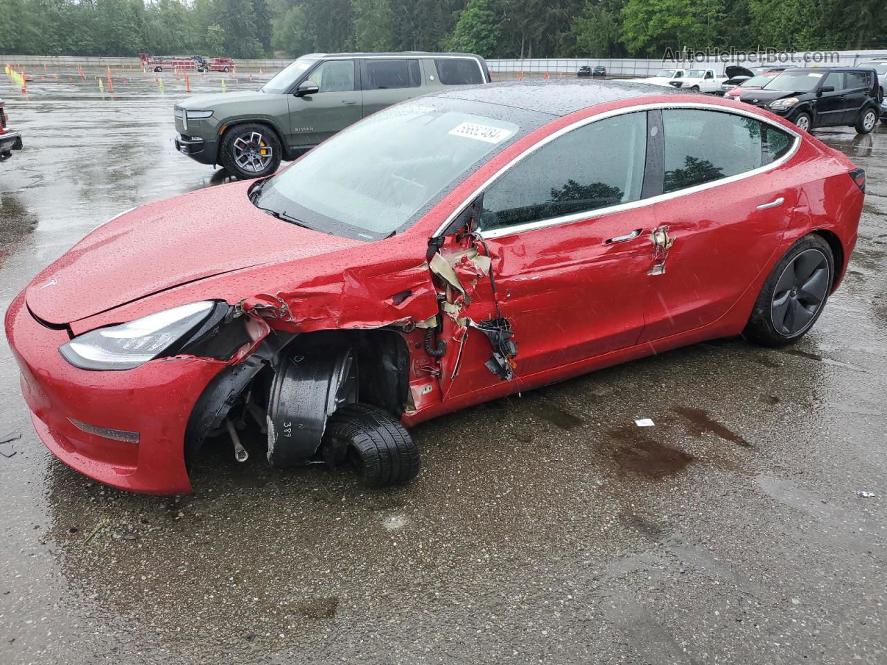 2020 Tesla Model 3  Red vin: 5YJ3E1EA7LF611655