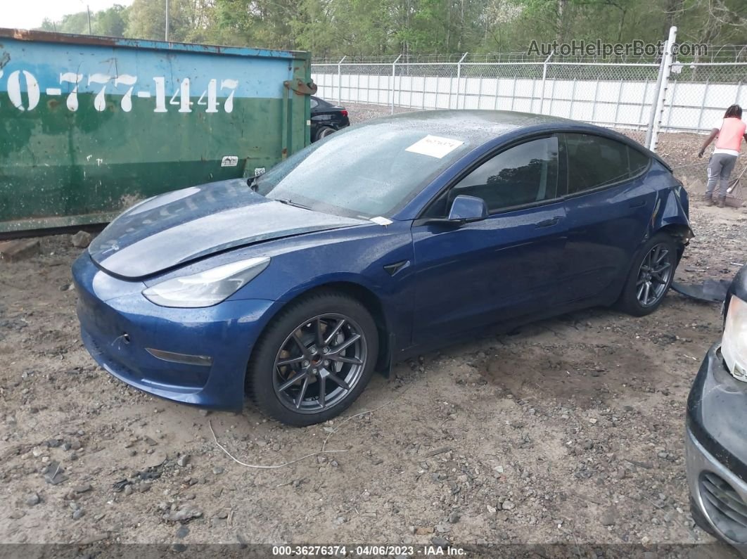 2021 Tesla Model 3 Standard Range Plus Blue vin: 5YJ3E1EA7MF041920