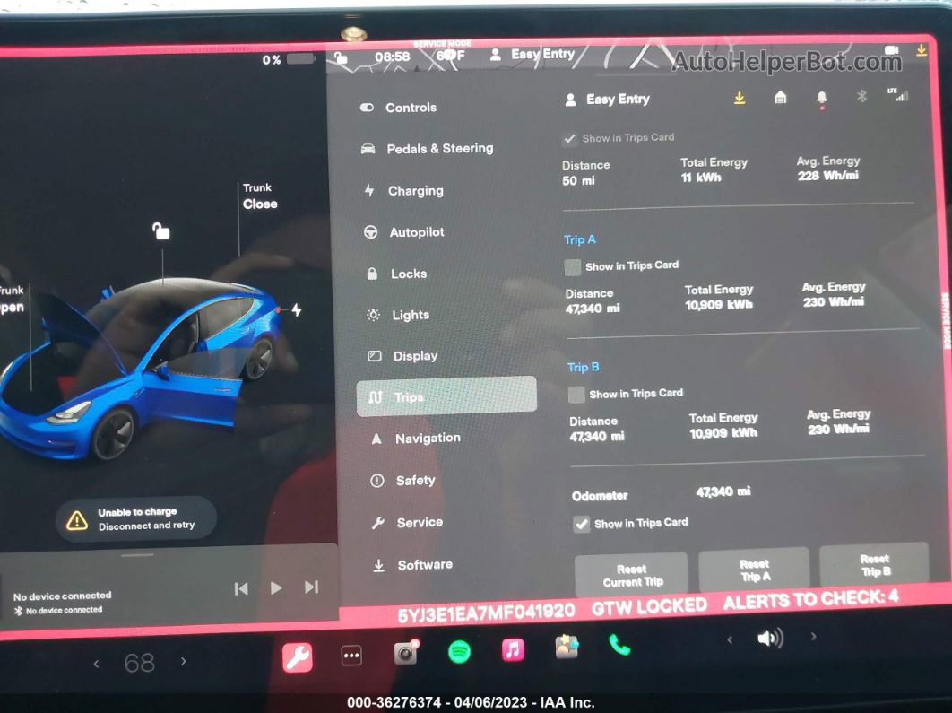 2021 Tesla Model 3 Standard Range Plus Blue vin: 5YJ3E1EA7MF041920