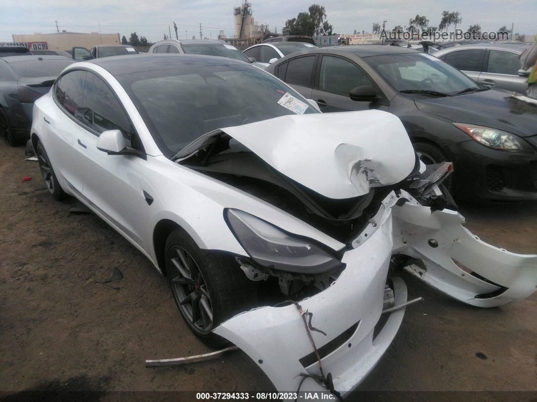 2021 Tesla Model 3 Standard Range Plus Rear-wheel Drive White vin: 5YJ3E1EA7MF076943