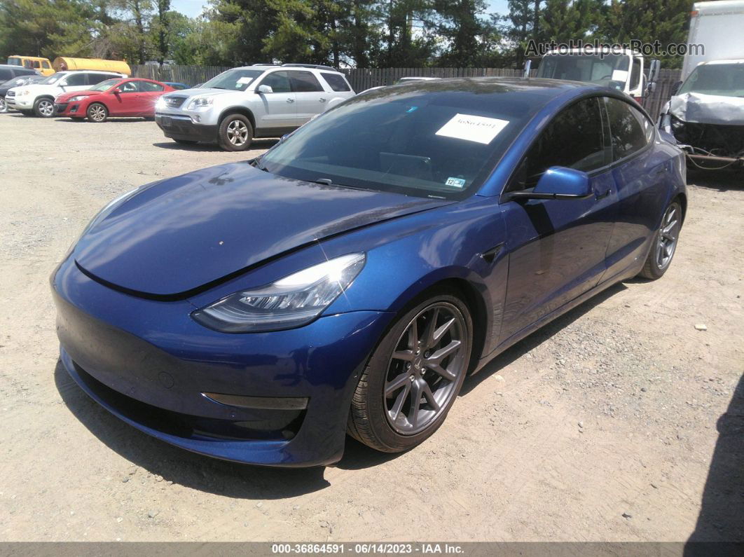 2021 Tesla Model 3 Standard Range Plus Blue vin: 5YJ3E1EA7MF861611