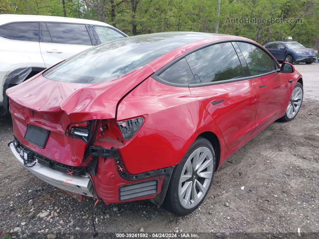 2021 Tesla Model 3 Standard Range Plus Rear-wheel Drive Red vin: 5YJ3E1EA7MF870521