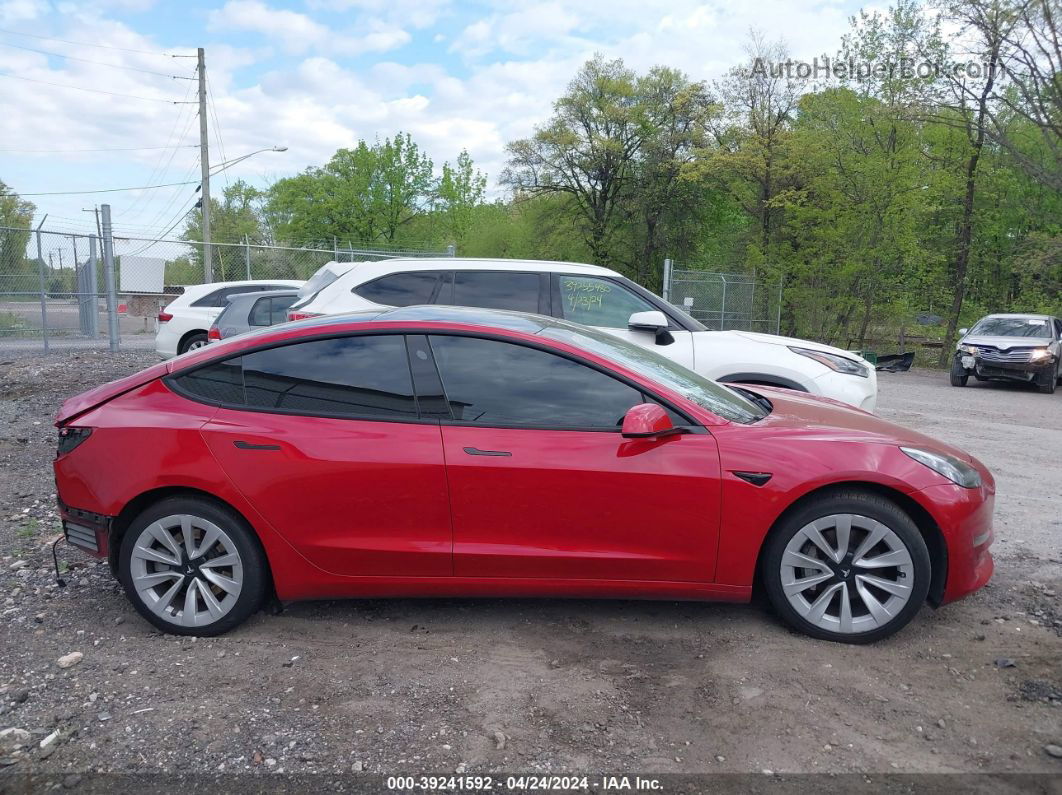 2021 Tesla Model 3 Standard Range Plus Rear-wheel Drive Red vin: 5YJ3E1EA7MF870521