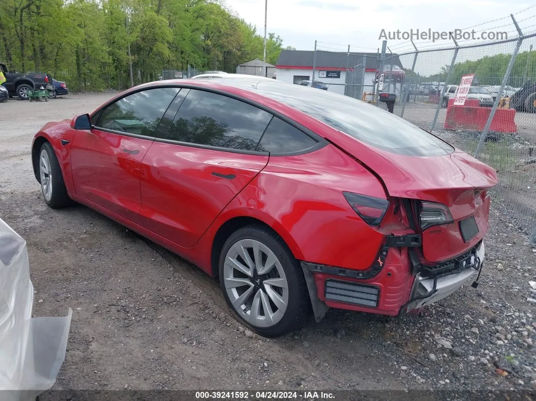 2021 Tesla Model 3 Standard Range Plus Rear-wheel Drive Red vin: 5YJ3E1EA7MF870521