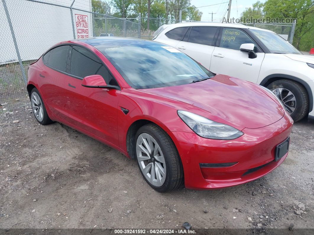 2021 Tesla Model 3 Standard Range Plus Rear-wheel Drive Red vin: 5YJ3E1EA7MF870521