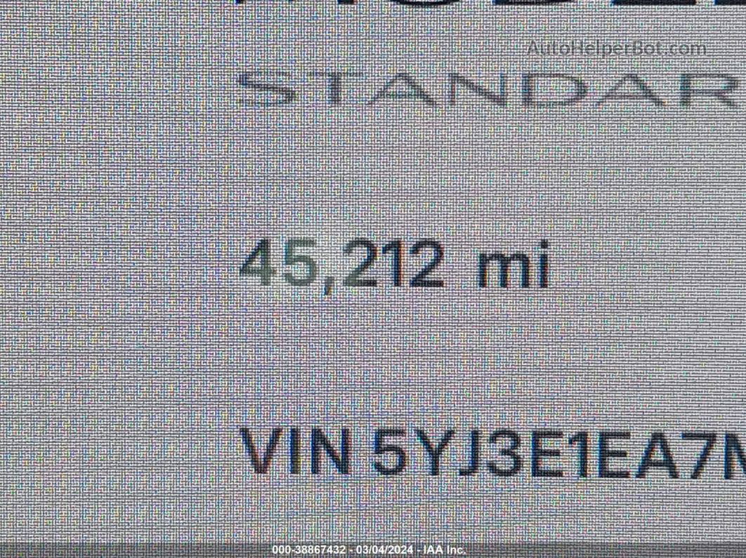 2021 Tesla Model 3 Standard Range Plus Rear-wheel Drive Blue vin: 5YJ3E1EA7MF872978