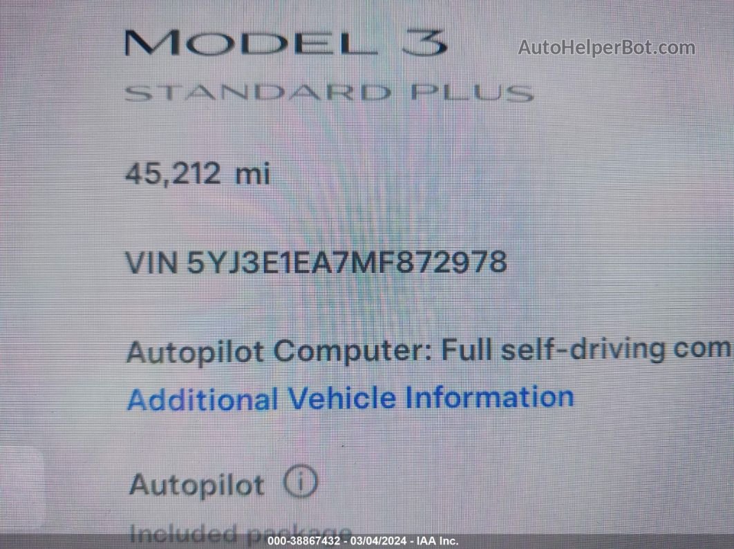 2021 Tesla Model 3 Standard Range Plus Rear-wheel Drive Синий vin: 5YJ3E1EA7MF872978