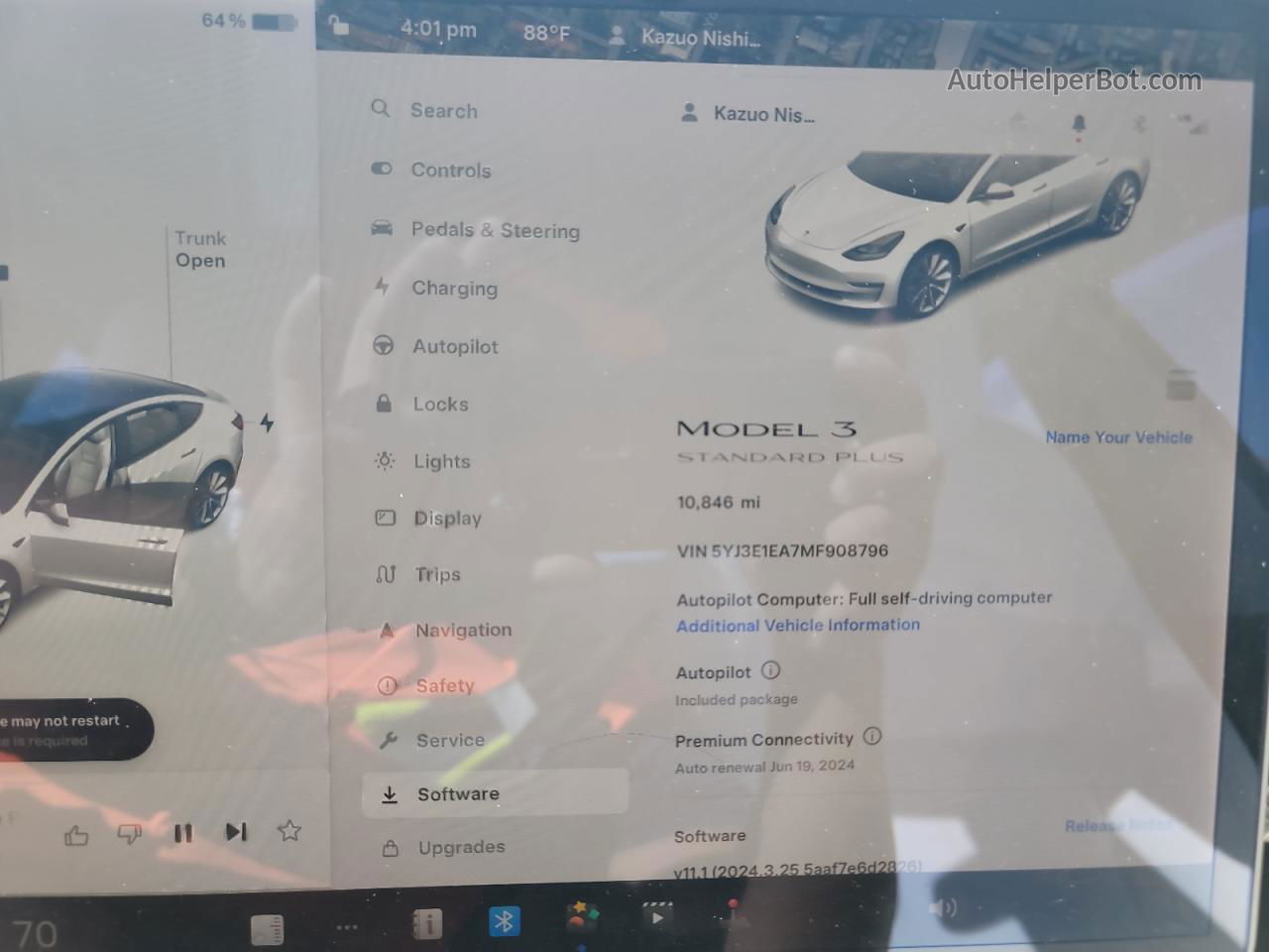 2021 Tesla Model 3  Белый vin: 5YJ3E1EA7MF908796