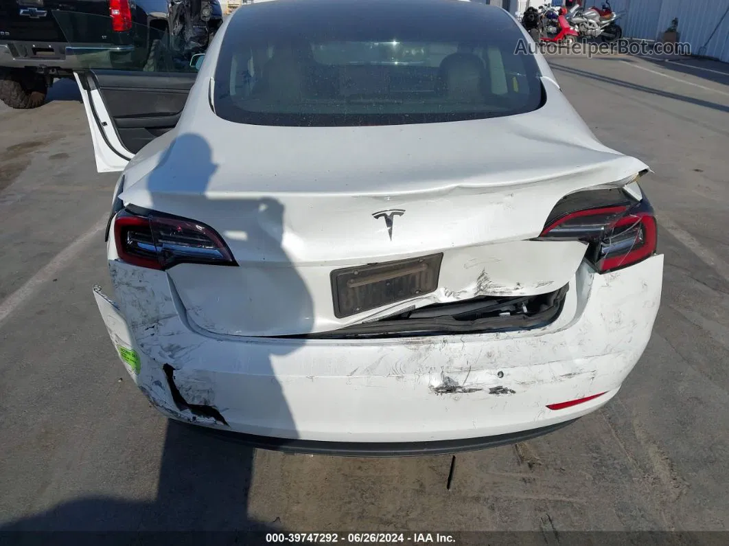 2021 Tesla Model 3 Standard Range Plus Rear-wheel Drive White vin: 5YJ3E1EA7MF921161