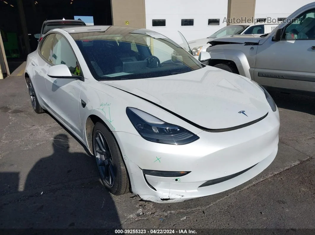 2021 Tesla Model 3 Standard Range Plus Rear-wheel Drive White vin: 5YJ3E1EA7MF929664