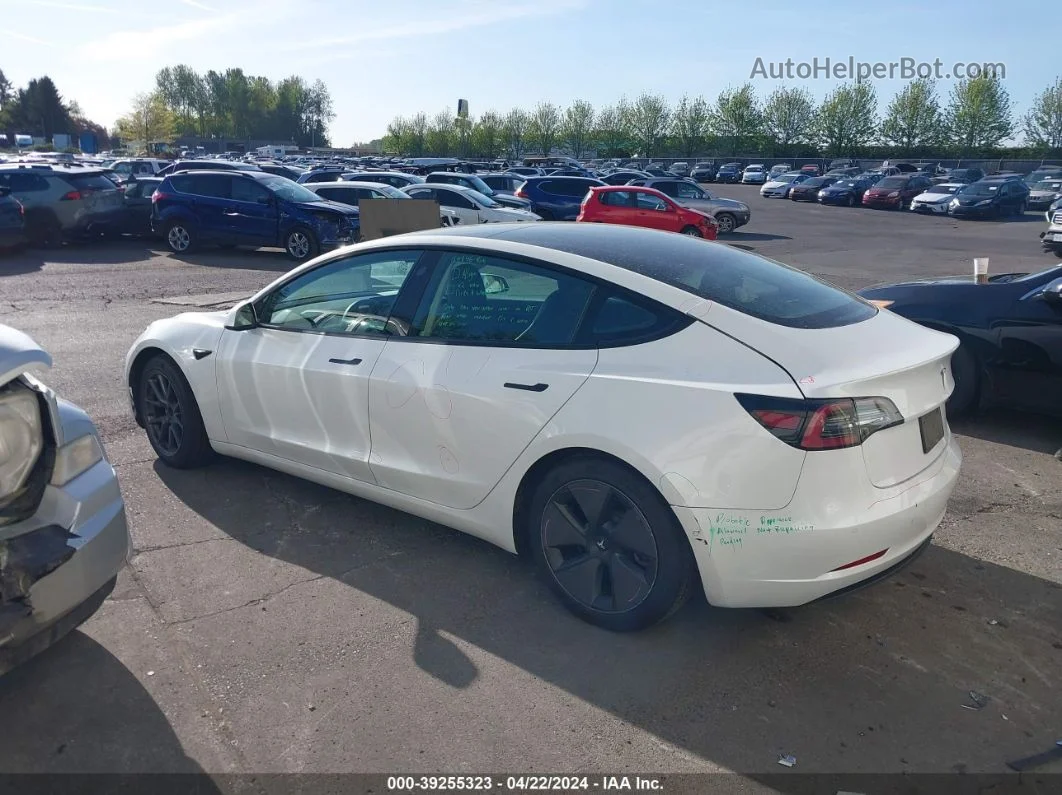 2021 Tesla Model 3 Standard Range Plus Rear-wheel Drive White vin: 5YJ3E1EA7MF929664