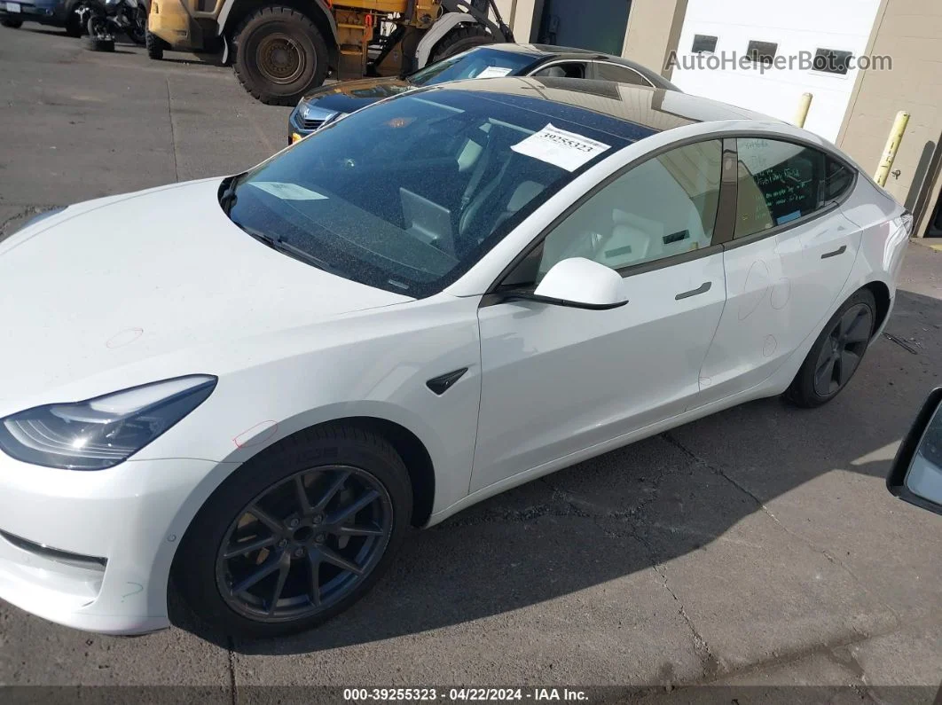 2021 Tesla Model 3 Standard Range Plus Rear-wheel Drive White vin: 5YJ3E1EA7MF929664