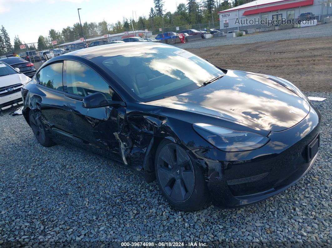 2021 Tesla Model 3 Standard Range Plus Rear-wheel Drive Black vin: 5YJ3E1EA7MF988858