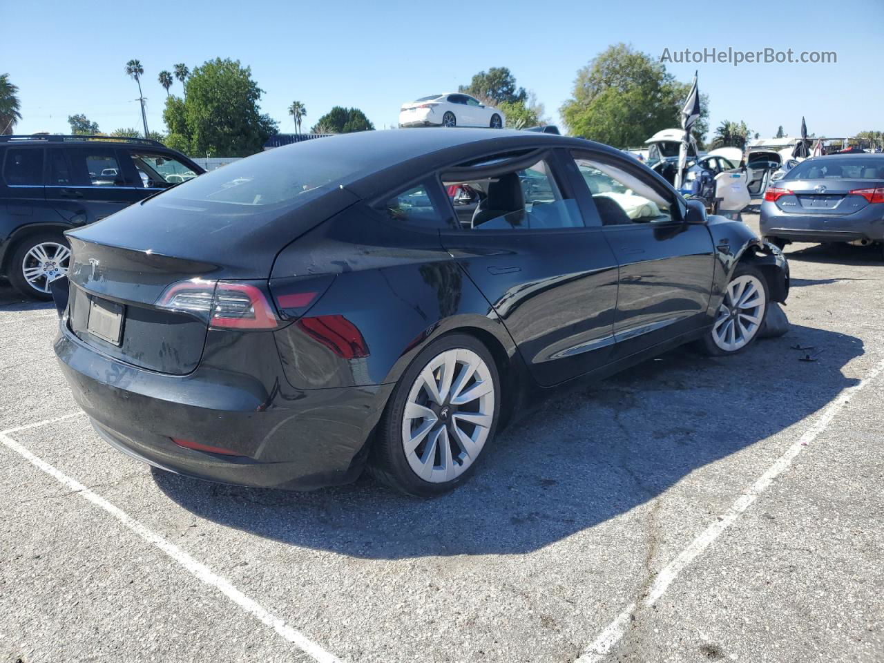 2022 Tesla Model 3  Black vin: 5YJ3E1EA7NF187591