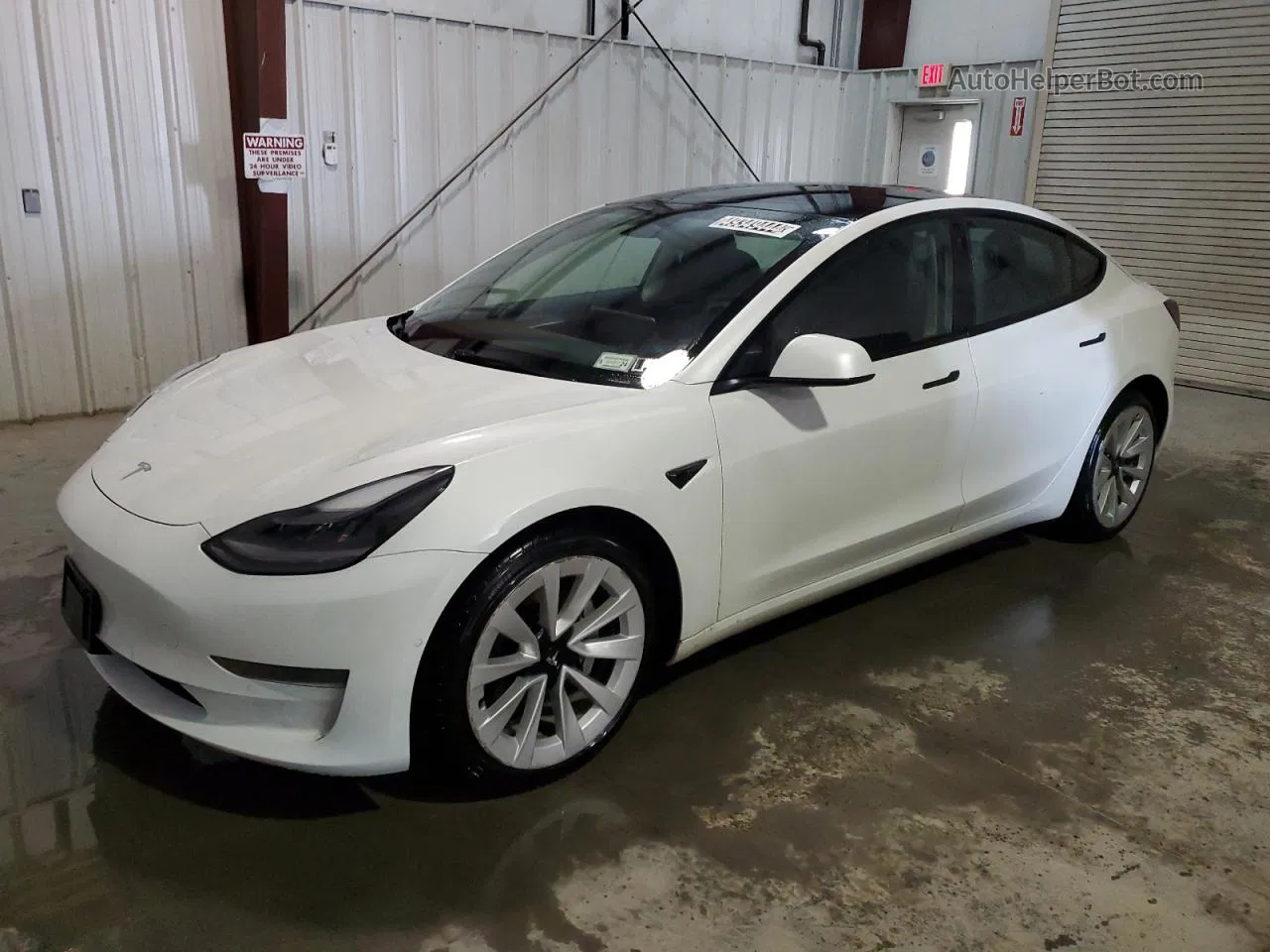 2022 Tesla Model 3  White vin: 5YJ3E1EA7NF187798