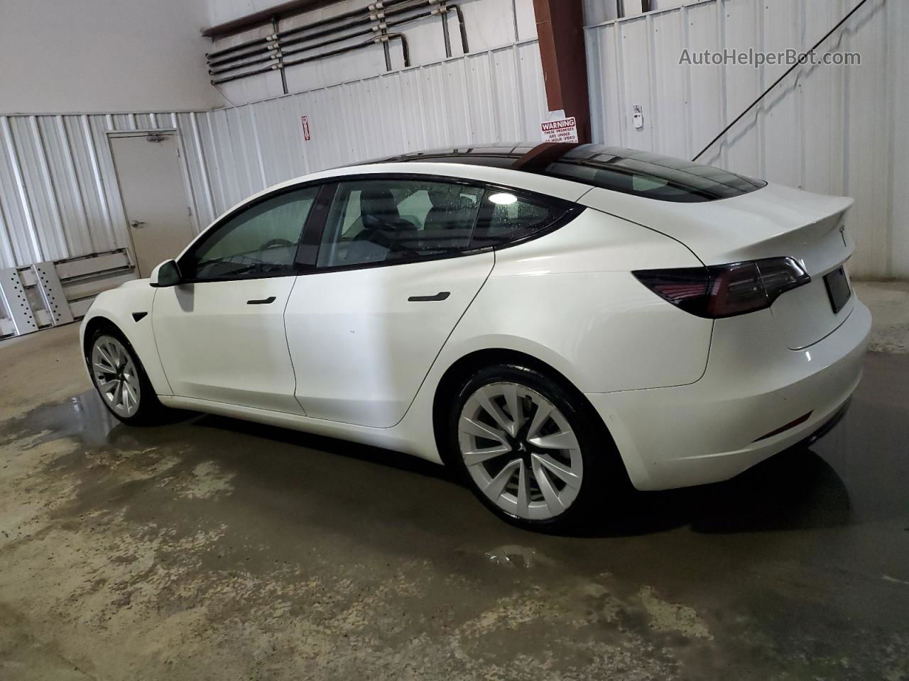 2022 Tesla Model 3  White vin: 5YJ3E1EA7NF187798