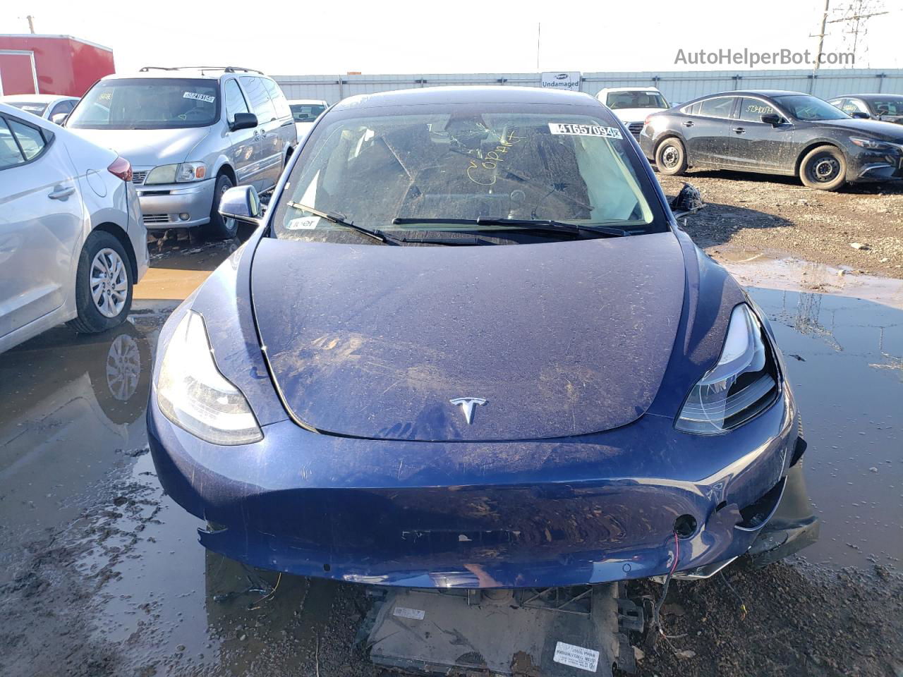 2022 Tesla Model 3  Blue vin: 5YJ3E1EA7NF286637