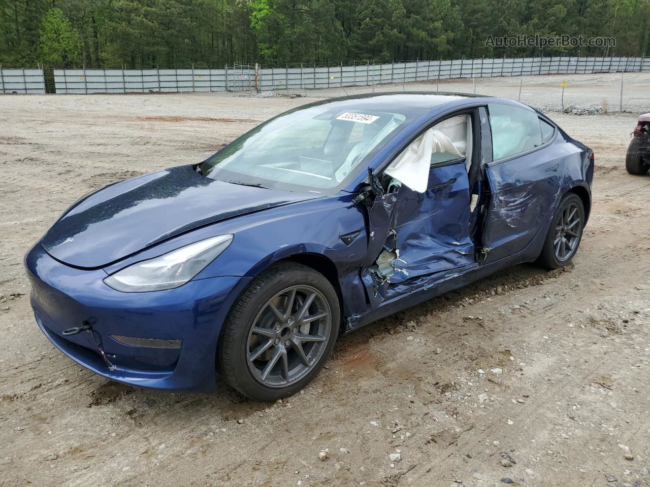 2022 Tesla Model 3  Blue vin: 5YJ3E1EA7NF312623