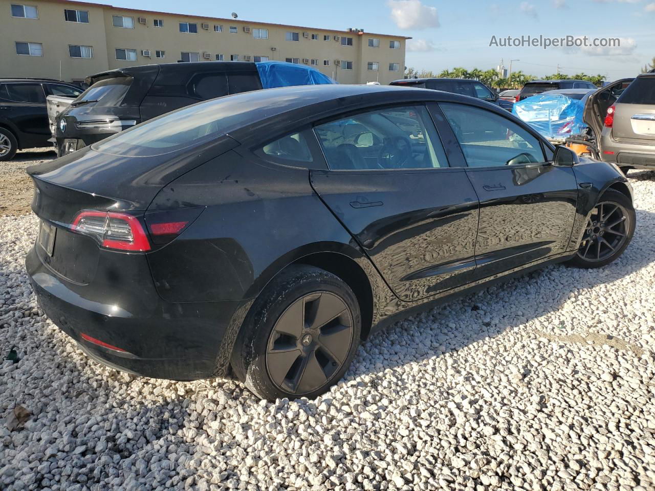 2022 Tesla Model 3  Black vin: 5YJ3E1EA7NF330801