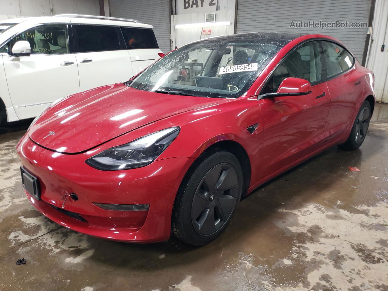 2022 Tesla Model 3  Red vin: 5YJ3E1EA7NF370358