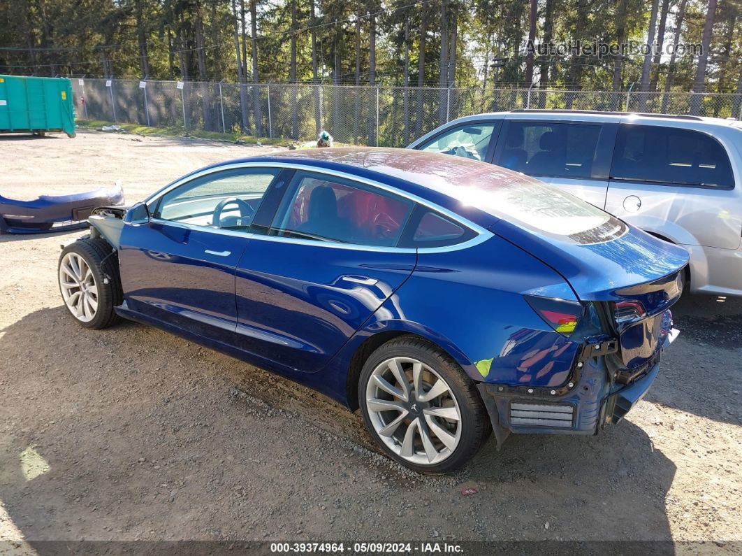 2018 Tesla Model 3 Long Range/mid Range Blue vin: 5YJ3E1EA8JF013703