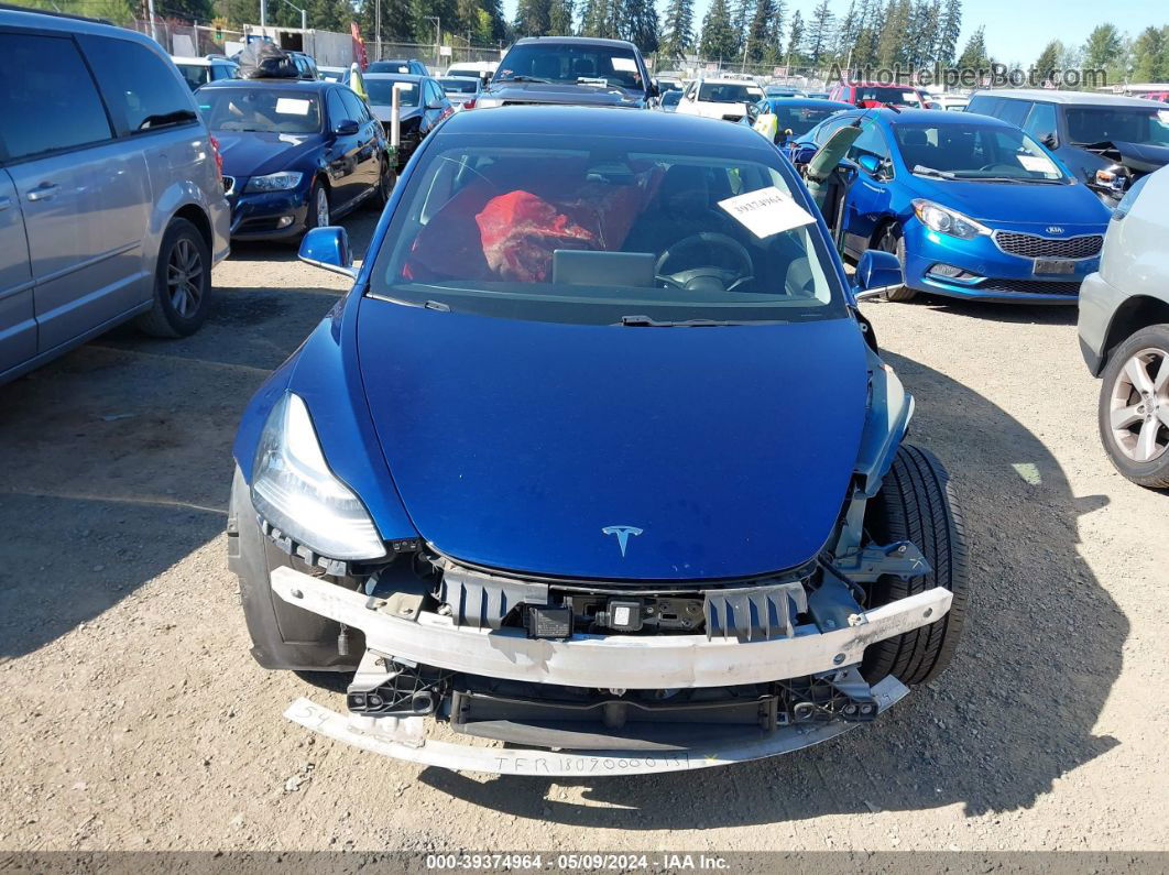 2018 Tesla Model 3 Long Range/mid Range Blue vin: 5YJ3E1EA8JF013703