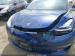 2018 Tesla Model 3 Long Range/mid Range Blue vin: 5YJ3E1EA8JF035863