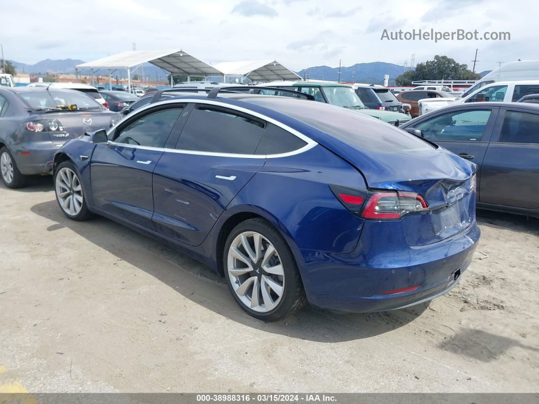 2018 Tesla Model 3 Long Range/mid Range Blue vin: 5YJ3E1EA8JF035863