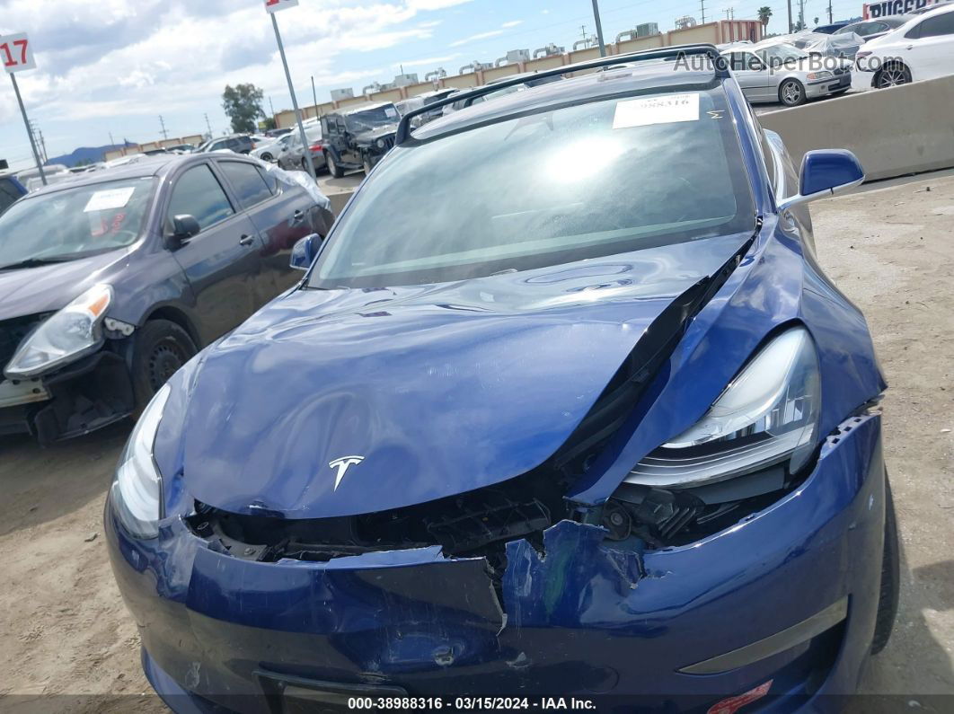 2018 Tesla Model 3 Long Range/mid Range Blue vin: 5YJ3E1EA8JF035863