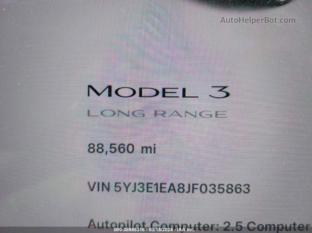 2018 Tesla Model 3 Long Range/mid Range Синий vin: 5YJ3E1EA8JF035863