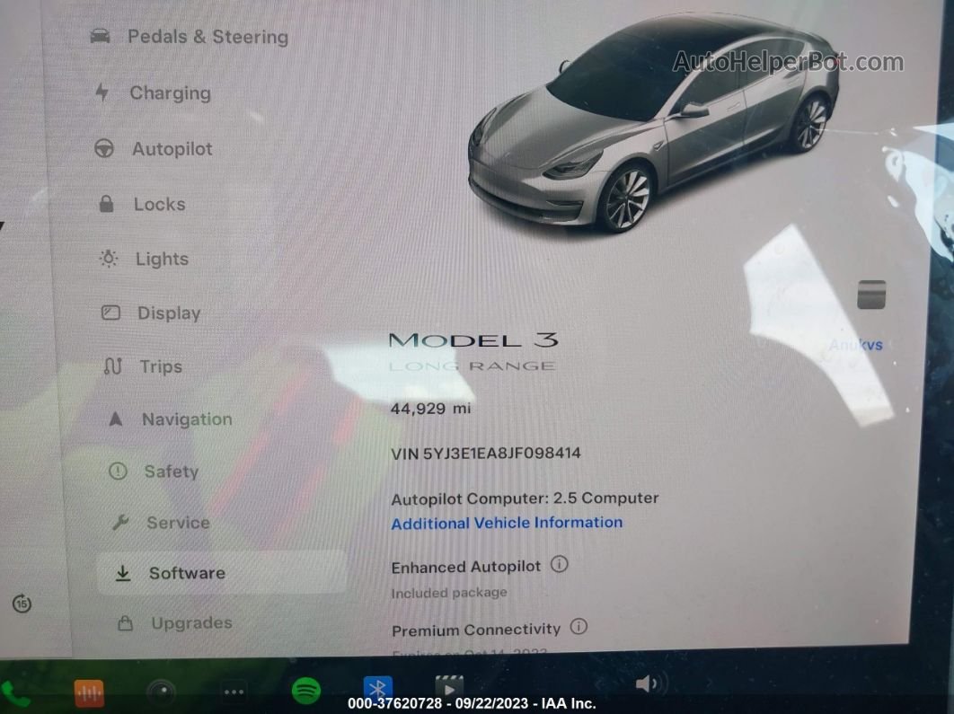2018 Tesla Model 3 Range Battery Серебряный vin: 5YJ3E1EA8JF098414