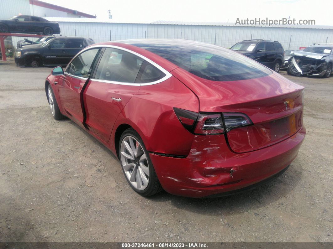 2018 Tesla Model 3 Range Battery Red vin: 5YJ3E1EA8JF102753