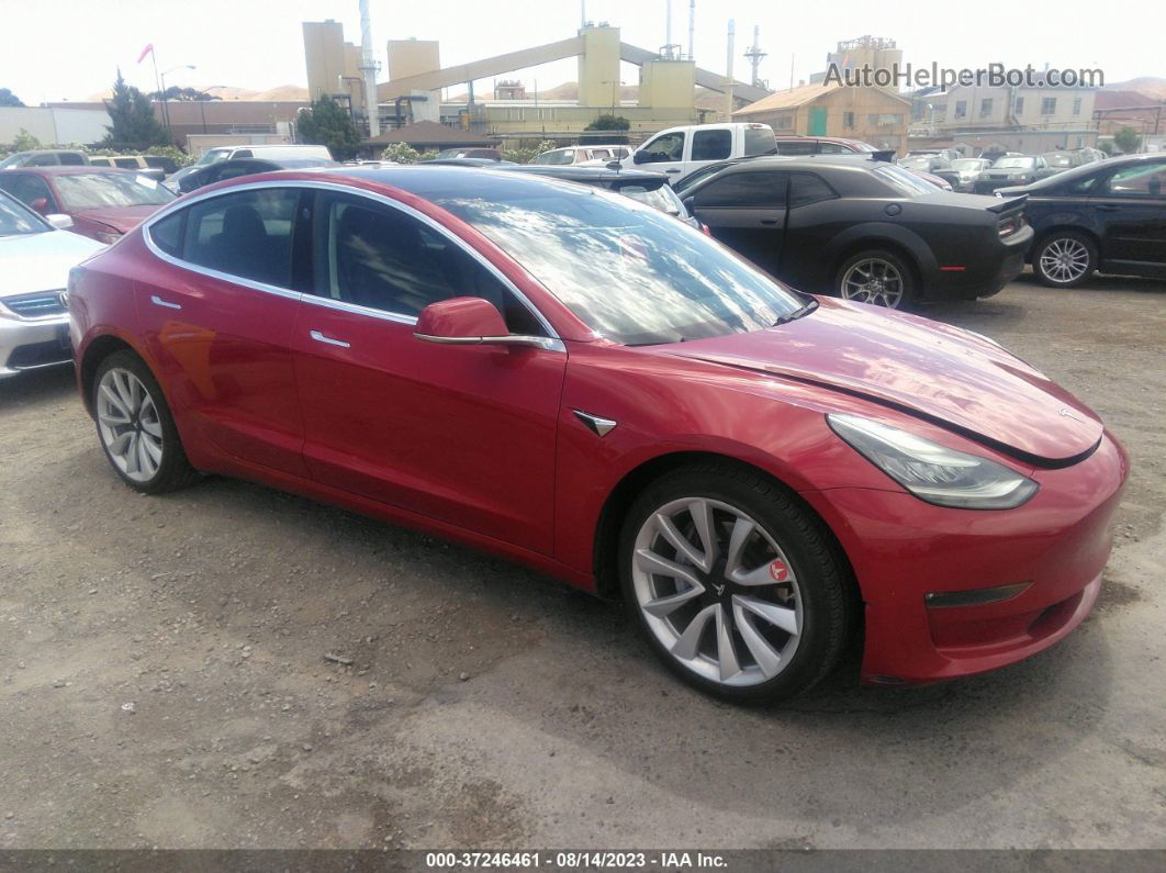 2018 Tesla Model 3 Range Battery Red vin: 5YJ3E1EA8JF102753