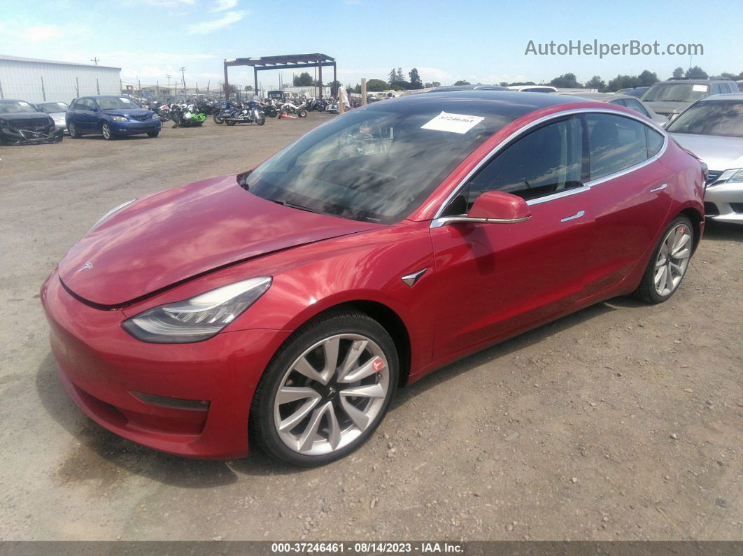 2018 Tesla Model 3 Range Battery Red vin: 5YJ3E1EA8JF102753