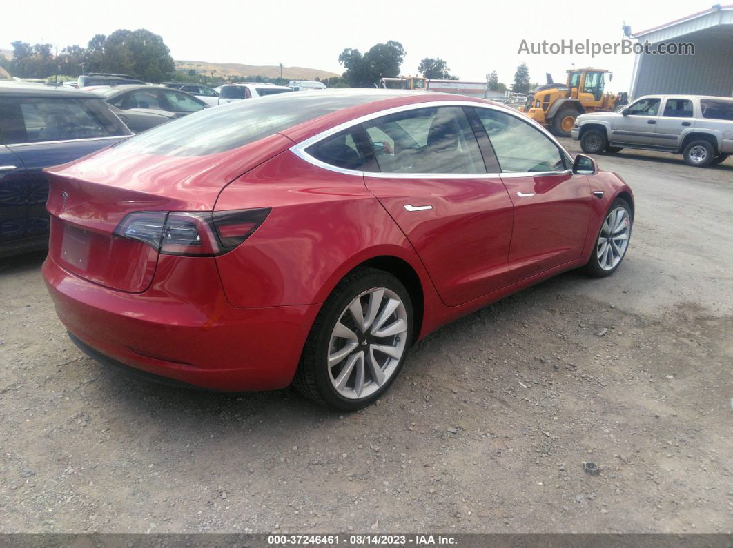 2018 Tesla Model 3 Range Battery Red vin: 5YJ3E1EA8JF102753