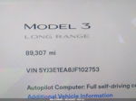 2018 Tesla Model 3 Range Battery Red vin: 5YJ3E1EA8JF102753