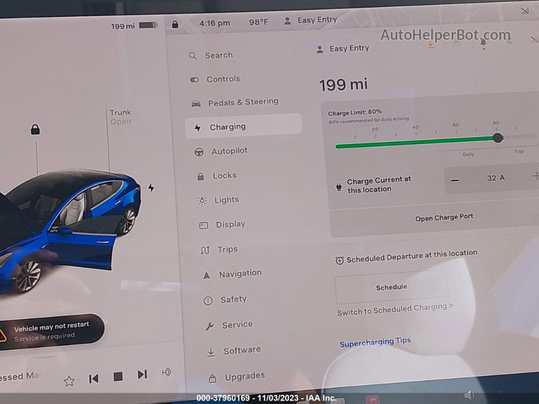 2018 Tesla Model 3 Range Battery Синий vin: 5YJ3E1EA8JF178229