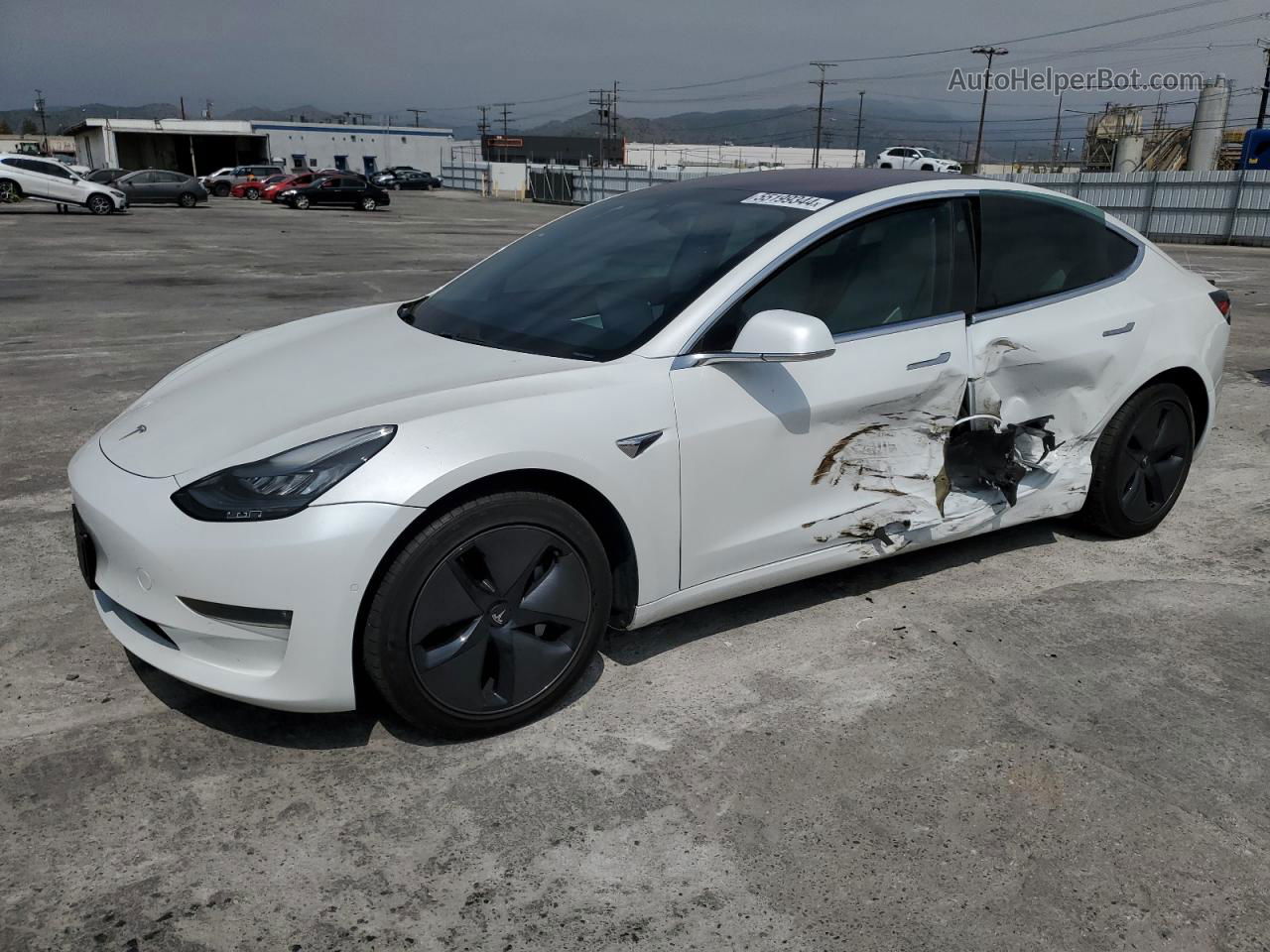 2019 Tesla Model 3  White vin: 5YJ3E1EA8KF327207