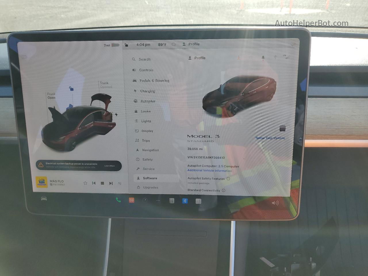 2019 Tesla Model 3  Black vin: 5YJ3E1EA8KF398410